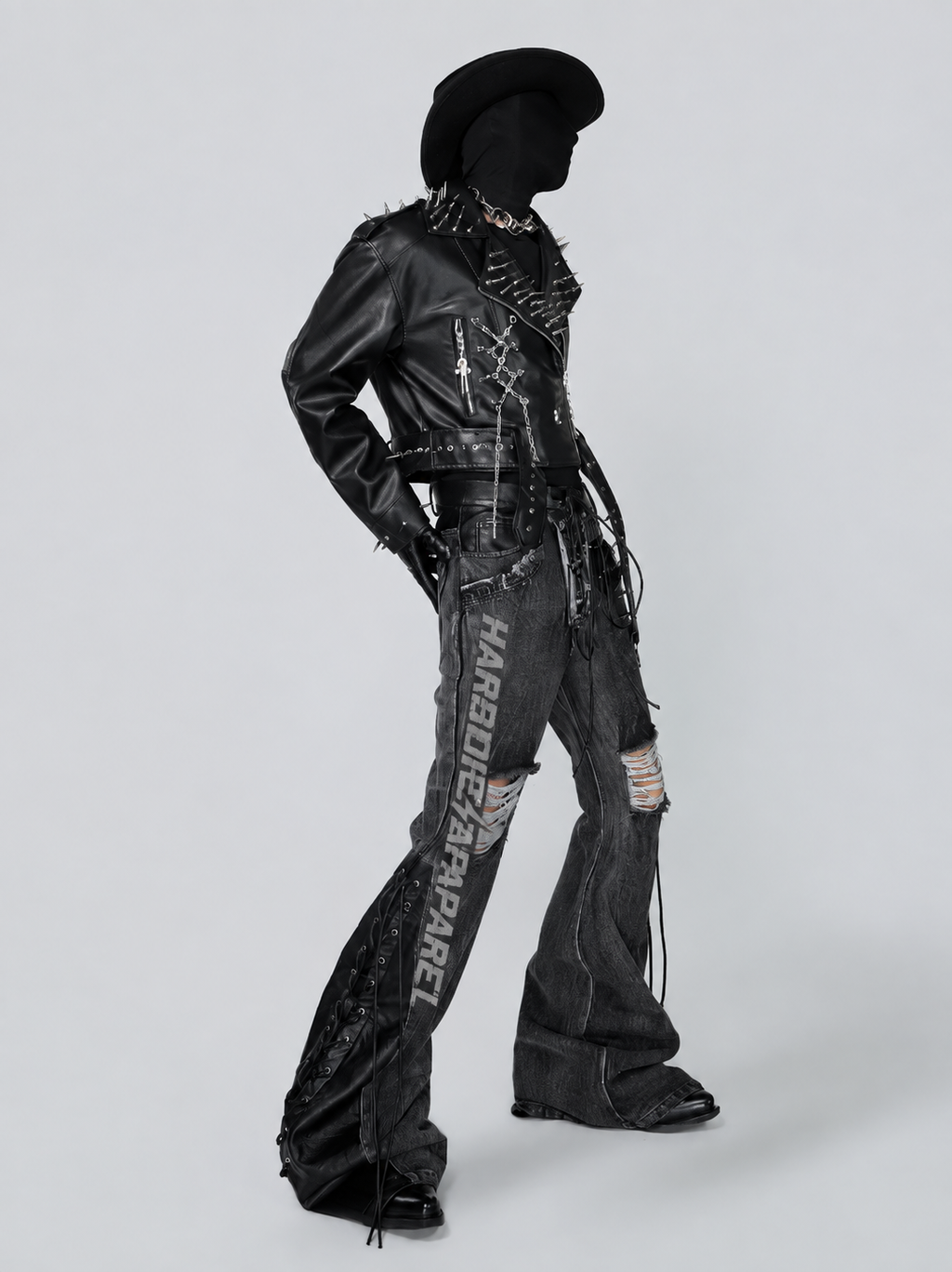Obsidian Edge Cropped Leather Jacket