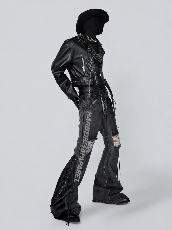 Obsidian Edge Cropped Leather Jacket
