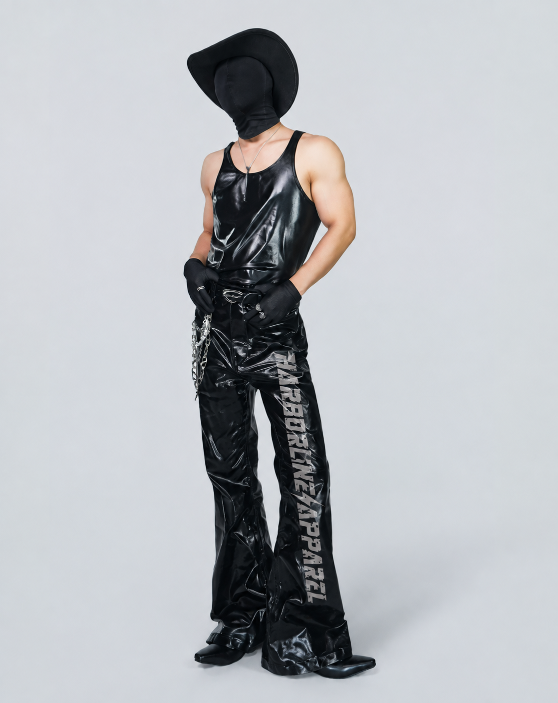 Matte Black Coated Racer Tank Secondary image