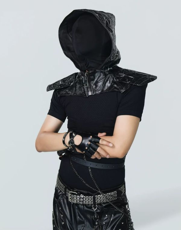 Dark Mystic Hooded Leather Vest