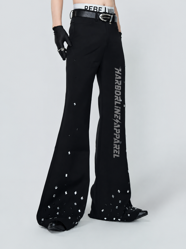 Rhinestone Flare Runway Trousers