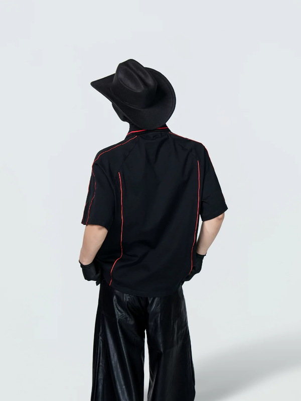 Retro Contrast V-Neck Polo