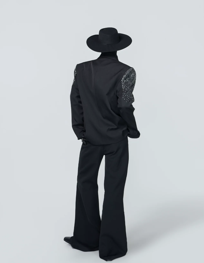 Midnight Crystal Structured Blazer
