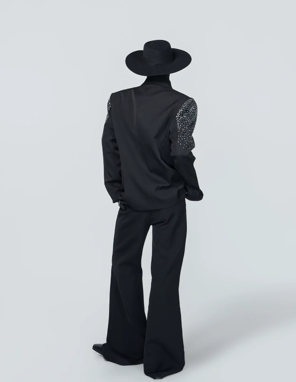 Midnight Crystal Structured Blazer