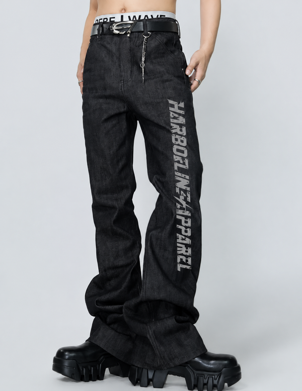 Raw Indigo Flare Denim Jeans