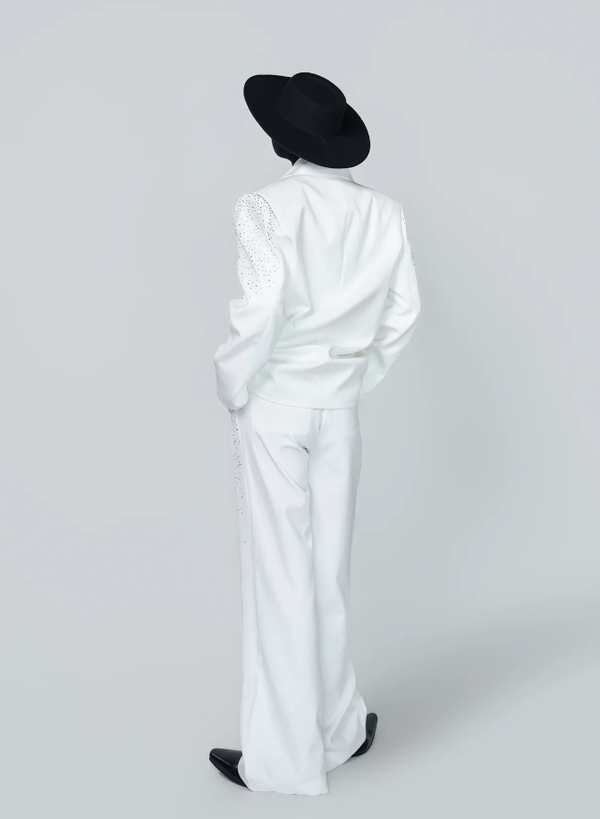 Ivory Royale Crystal Tuxedo Blazer