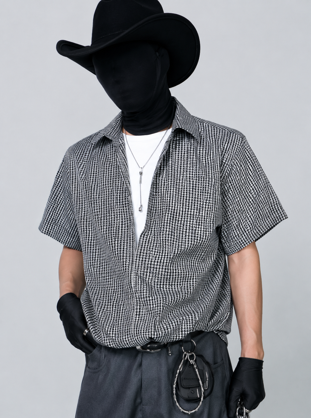 Split Plaid Layered Shirt