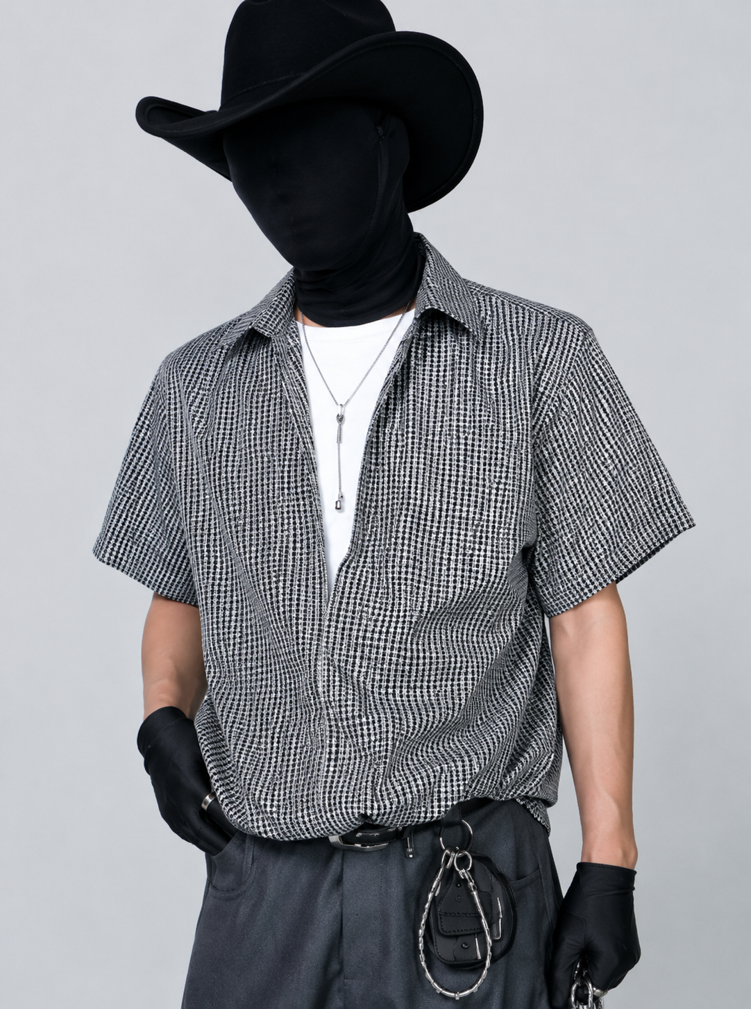 Split Plaid Layered Shirt