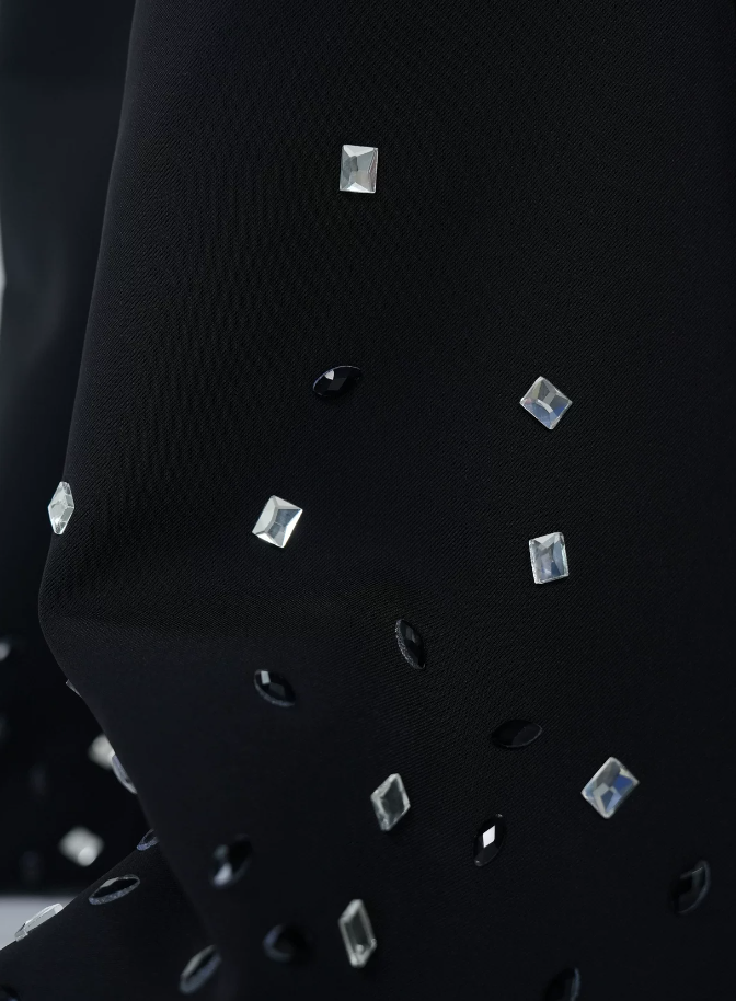 Rhinestone Flare Runway Trousers