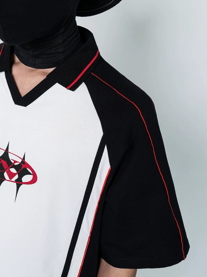 Retro Contrast V-Neck Polo