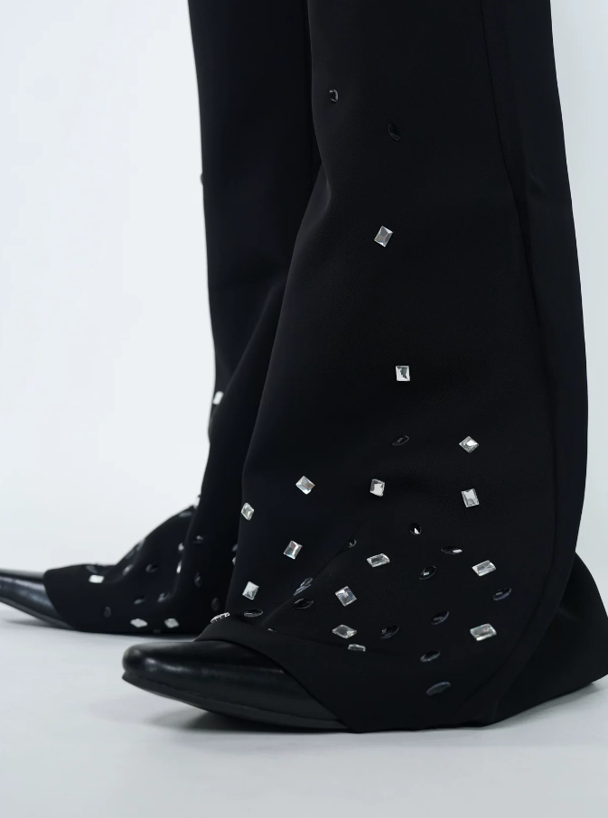 Rhinestone Flare Runway Trousers