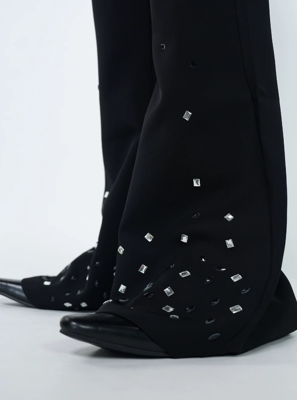 Rhinestone Flare Runway Trousers