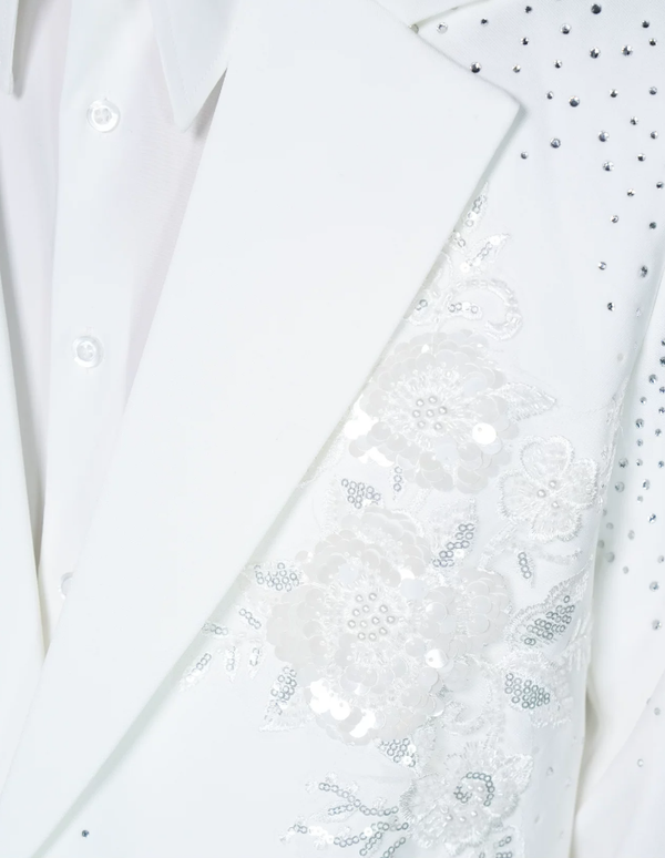 Ivory Royale Crystal Tuxedo Blazer